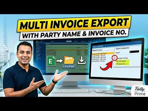 Export Multiple Invoices with Party Name & Invoice Number in TallyPrime