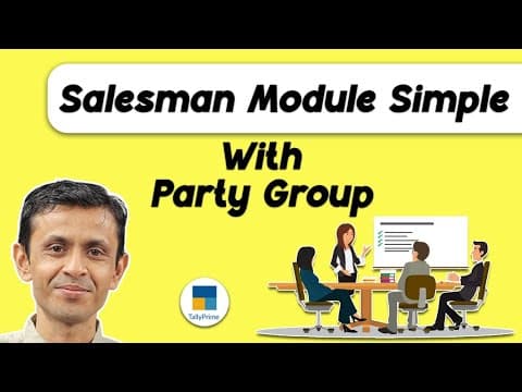 Salesman Module (Simple) – Party Group Wise Salesman & Commission Setup - Custom Tally Prime Add-on & TDL Customization by Shivansh Infosys