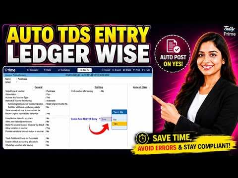 Auto TDS/TCS Entry – Ledger Wise for TallyPrime