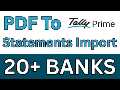 PDF to TallyPrime Bank Import - Custom Tally Prime Add-on & TDL Customization by Shivansh Infosys