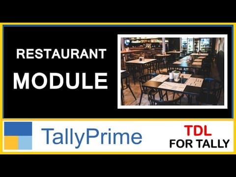 Restaurant Billing Management in TallyPrime - Custom Tally Prime Add-on & TDL Customization by Shivansh Infosys