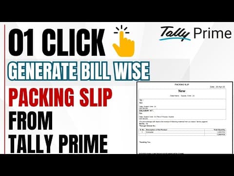 AUTO GENERATE PACKING SLIP WITH SALES BILL IN TALLY PRIME - Custom Tally Prime Add-on & TDL Customization by Shivansh Infosys