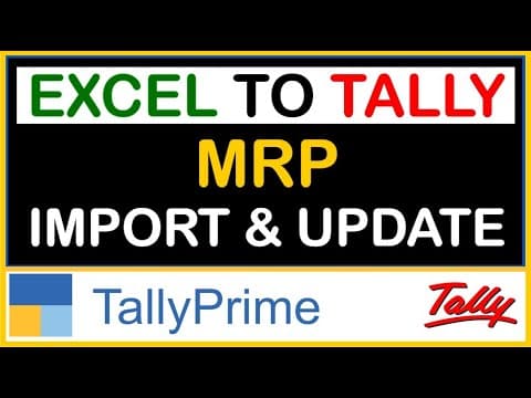 Import & Update MRP from Excel to Tally – TallyPrime