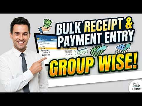 Bulk Receipt & Payment Cash Entry with Group Selection for TallyPrime - Custom Tally Prime Add-on & TDL Customization by Shivansh Infosys