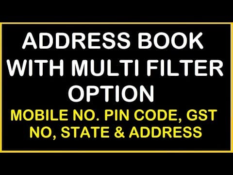 ADDRESS BOOK WITH MULTI FILTER OPTION | MOBILE NO. PIN CODE, GST NO, STATE & ADDRESS - Custom Tally Prime Add-on & TDL Customization by Shivansh Infosys