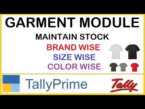 GARMENT MODULE IN TALLY PRIME - Custom Tally Prime Add-on & TDL Customization by Shivansh Infosys
